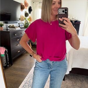Everly Fuchsia Blouse